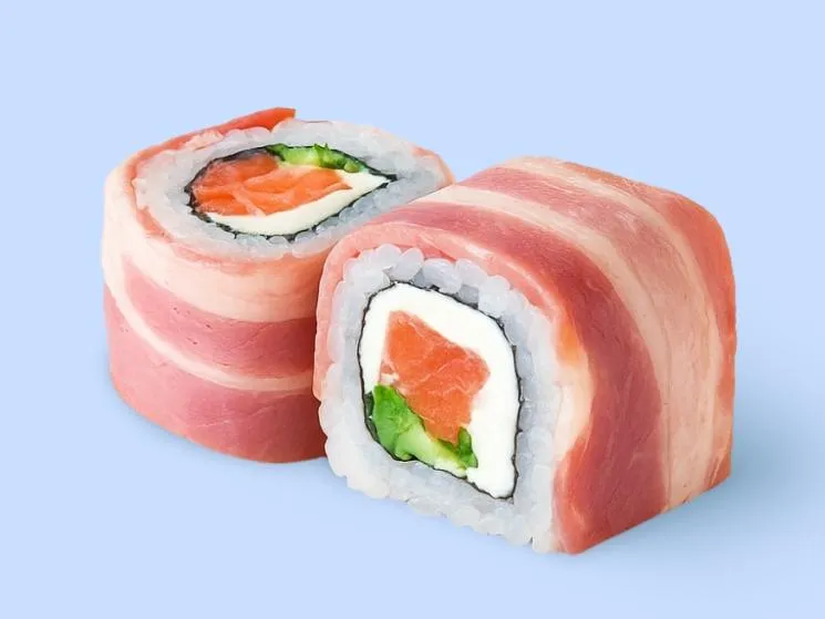 Лосось в беконе